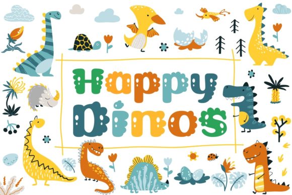 Bring Joy to Your Creations with Happy Dinos Font